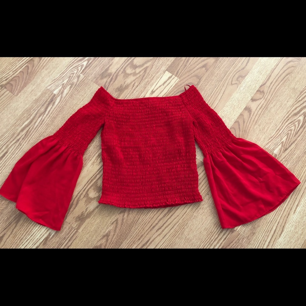 Bell Sleeve Off The Shoulder Top